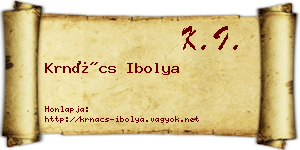 Krnács Ibolya névjegykártya